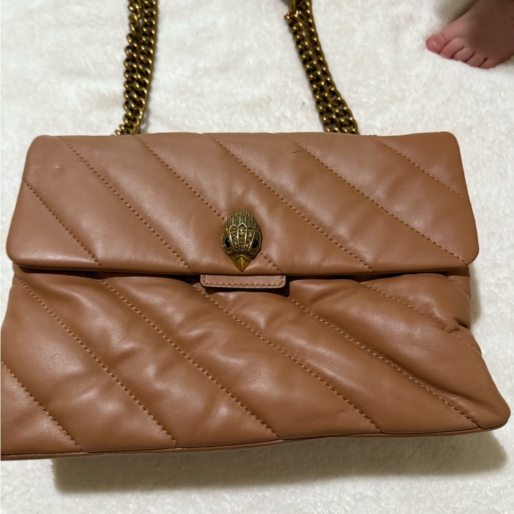 Tan Quilted Leather Shoulder Bag